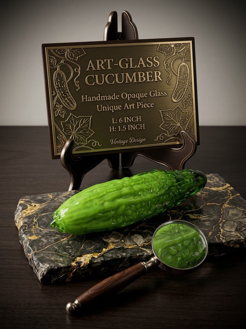 VTG Hand Blown Glass Cucumber Or Squash Murano Style Art Glass